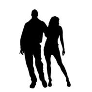 Vector silhouette of couple N43