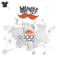 Vintage Hand With Hipster Mustache