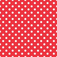 red background polka fabric with white dots seamless pattern