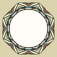 Ethnic round ornamental frame abstract background