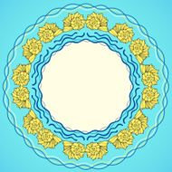 Decorative round frame with shells