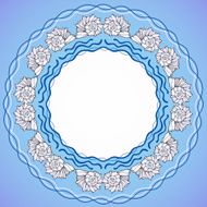 Decorative round frame with shells N2