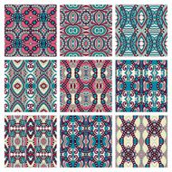 set of different seamless colored vintage geometric pattern N32