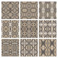 set of different seamless colored vintage geometric pattern N33