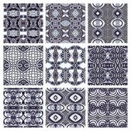 set of different seamless colored vintage geometric pattern N36