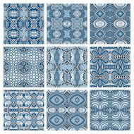 set of different seamless colored vintage geometric pattern N37