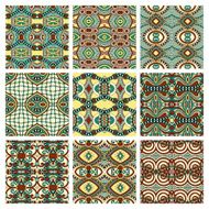 set of different seamless colored vintage geometric pattern N38