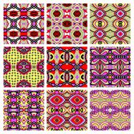 set of different seamless colored vintage geometric pattern N39