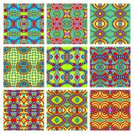 set of different seamless colored vintage geometric pattern N40