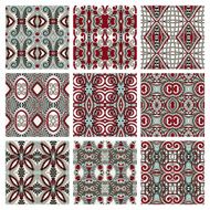 set of different seamless colored vintage geometric pattern N46