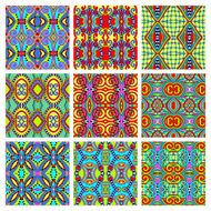set of different seamless colored vintage geometric pattern N47