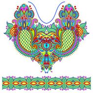 Neckline ornate floral paisley embroidery fashion design N13