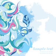 Vector ornamental floral Card Frozen forest