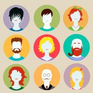 Set of avatar flat design icons N2