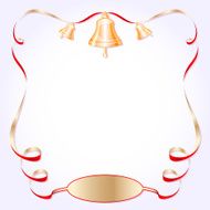 retro frame with ribbon and bells vector illustration N2