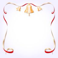 retro frame with ribbon and bells vector illustration N3