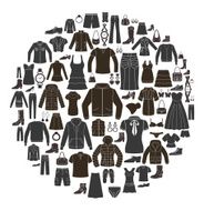 Set of Women&#039;s and Men&#039;s Clothing icons Accessories