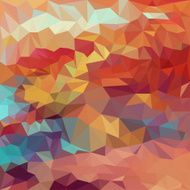 Blended bright orange and red colored polygonal abstract geometric background