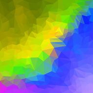 Blended bright spectral gradient colored polygonal abstract geometric background