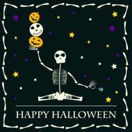Halloween yoga vector background