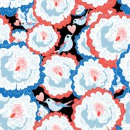 flower pattern with love birds