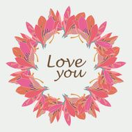 Vector ring of lily flowers