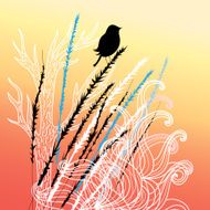 bird and plants