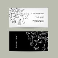 Business card template for your design Floral background
