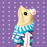 seal portrait hipster