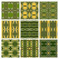 set of different seamless colored vintage geometric pattern tex N42