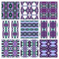 set of different seamless colored vintage geometric pattern tex N43