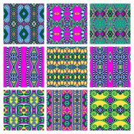 set of different seamless colored vintage geometric pattern tex N45