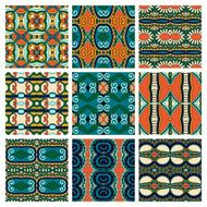 set of different seamless colored vintage geometric pattern tex N46