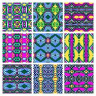 set of different seamless colored vintage geometric pattern tex N50