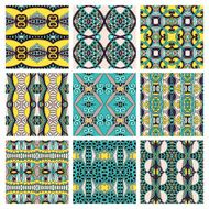set of different seamless colored vintage geometric pattern tex N51