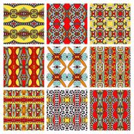 set of different seamless colored vintage geometric pattern tex N52