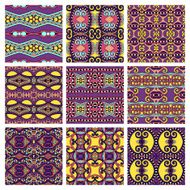 set of different seamless colored vintage geometric pattern tex N56