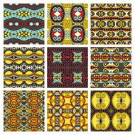 set of different seamless colored vintage geometric pattern tex N57