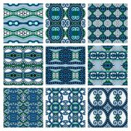 set of different seamless colored vintage geometric pattern tex N58