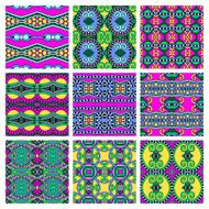 set of different seamless colored vintage geometric pattern tex N60