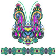 Neckline ornate floral paisley embroidery fashion design ukrain N12