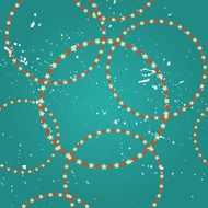 Retro vintage circle round stars pattern