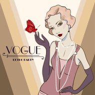 Vector invitation on Fashionable a retro Party