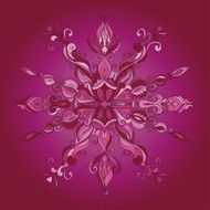 Vector Christmas Card Lace SnowFlake