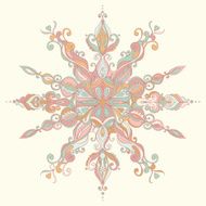 Vector Christmas Card Lace SnowFlake N3
