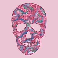 Vector Sugar Skull with ornament N2
