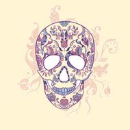 Vector Sugar Skull with ornament N4