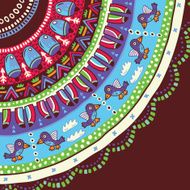 Hand drawn fantasy ethnic abstract with birds Vector illustration