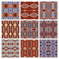set of different seamless colored vintage geometric pattern N49