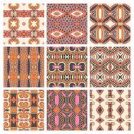 set of different seamless colored vintage geometric pattern N50